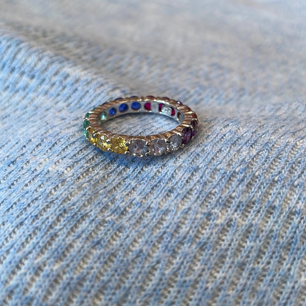 Sterling silver multicolored ring